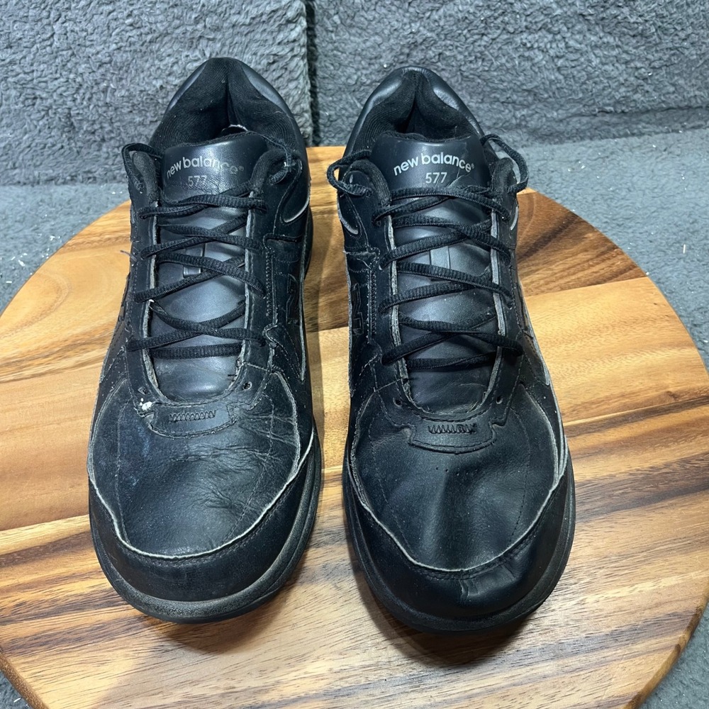 New Balance 577 Mens Black Leather Lace Up Walking Shoes Size 13‎ NO INSOLES - Picture 6 of 12